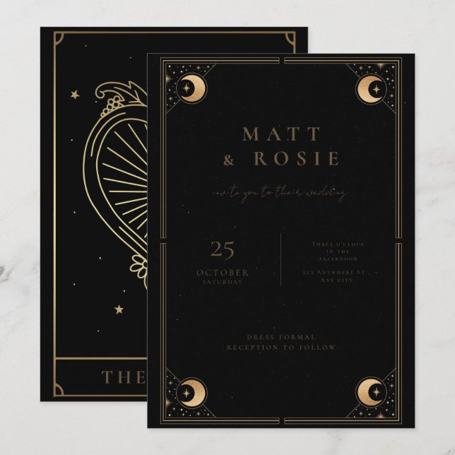 Invitación a la boda tarta de los amantes (Anverso / Reverso)