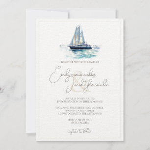 Invitación a la boda - Tema de vela en acuarela