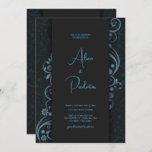 Invitación a la boda, tema oscuro y tema blanco