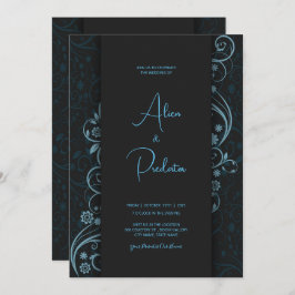 Invitación a la boda, tema oscuro y tema blanco