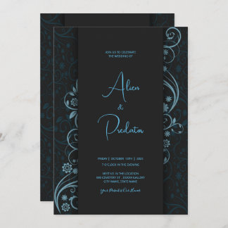 Invitación a la boda, tema oscuro y tema blanco