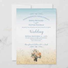 Invitación a la boda temática costera