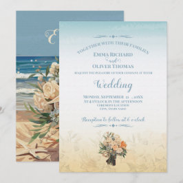 Invitación a la boda temática costera