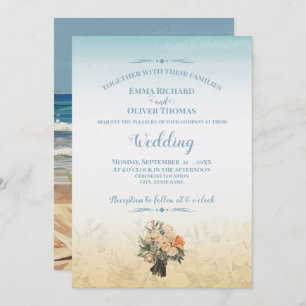 Invitación a la boda temática costera