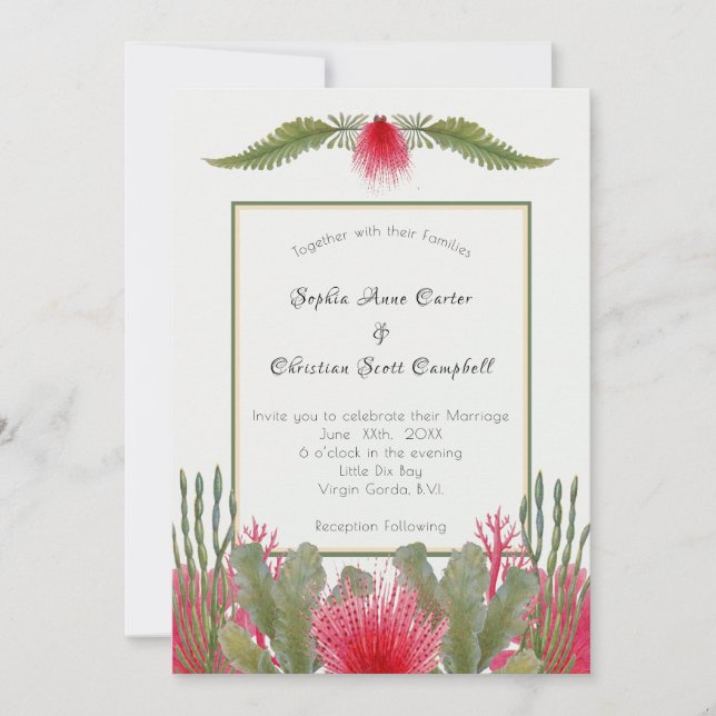 Invitación a la boda temática de la playa náutica (Anverso)