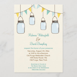 Invitación a la boda temática de Mason Jars Countr