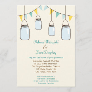 Invitación a la boda temática de Mason Jars Countr