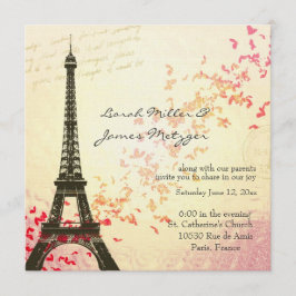 Invitación a la boda temática de París