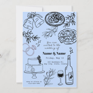Invitación a la boda temática italiana