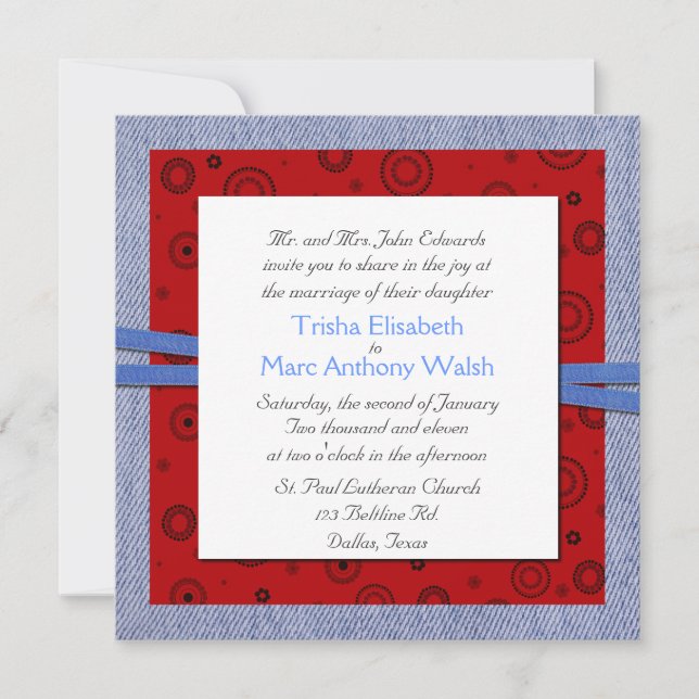 Invitación a la boda temática occidental (Anverso)