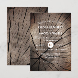 Invitación a la boda texturizada de árboles y natu