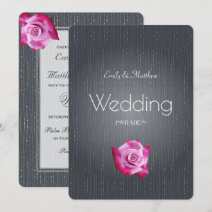 Invitación a la boda texturizada de color gris ros