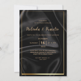 Invitación a la boda Tinta de alcohol de oro negro