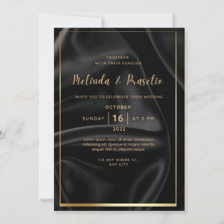 Invitación a la boda Tinta de alcohol de oro negro