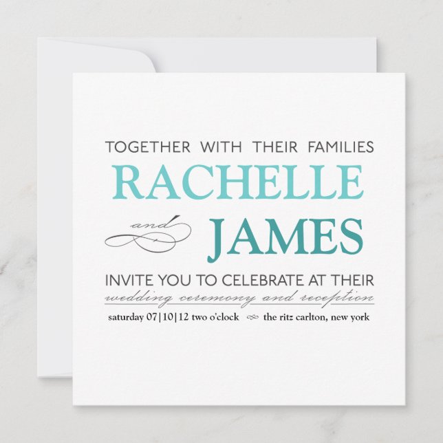 Invitación a la boda tipo elegante (Anverso)