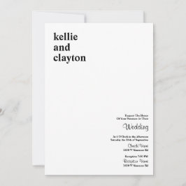 Invitación a la boda tipo simple moderna