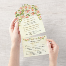 Invitación a la boda todo en uno de los Rosas anti