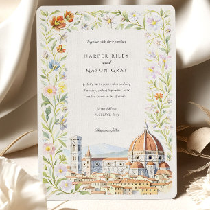 Invitación a la boda toscana de acuarela Florencia