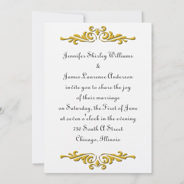 Invitación a la boda tradicional (Anverso)