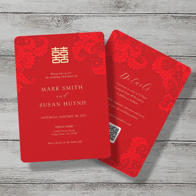 Invitación a la boda tradicional china en inglés (Subido por el creador)