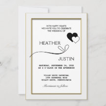 Invitación a la boda tradicional con guión minimal
