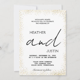 Invitación a la boda tradicional con guión minimal