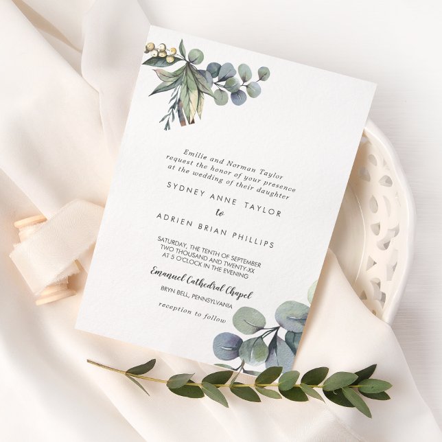 Invitación a la boda tradicional de invierno con v (Subido por el creador)