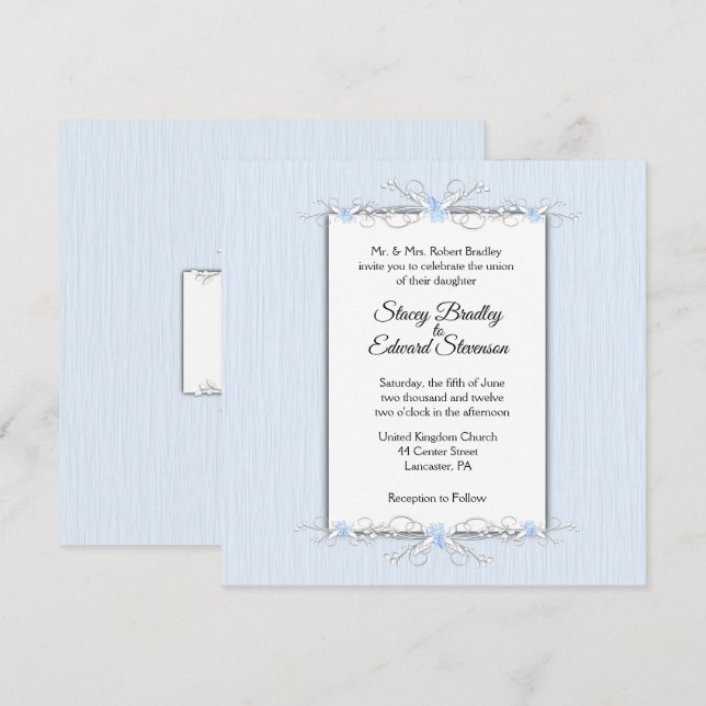 Invitación a la boda tradicional de la simplicidad (Anverso / Reverso)