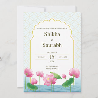 Invitación a la boda tradicional de Lotus Floral