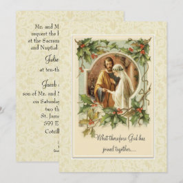Invitación a la boda tradicional de Navidades cató