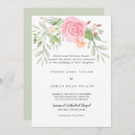 Invitación a la boda tradicional de Spring Peony
