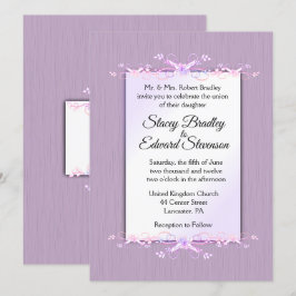 Invitación a la boda tradicional Lilac Simplicity