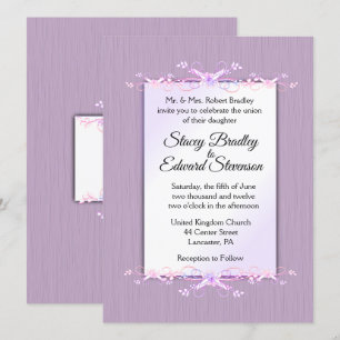 Invitación a la boda tradicional Lilac Simplicity
