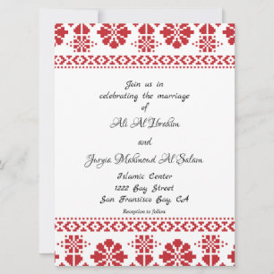 Invitación a la boda tradicional palestina Tatreez