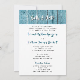 Invitación a la boda tradicional Rustic Blue Shipl