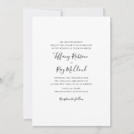 Invitación a la boda tradicional simple y elegante
