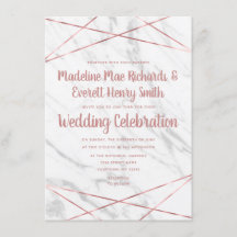 Invitación a la boda triangular con Rosa de mármol