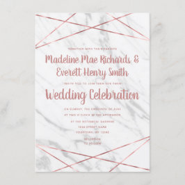 Invitación a la boda triangular con Rosa de mármol