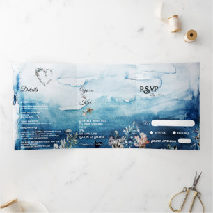 Invitación a la boda tripartita en el Océano Rústi