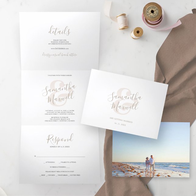 Invitación a la boda tripartita moderna (Subido por el creador)