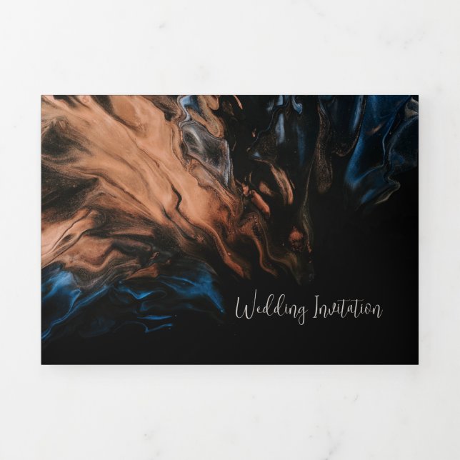 Invitación a la boda triple personalizado (Foto de portada)