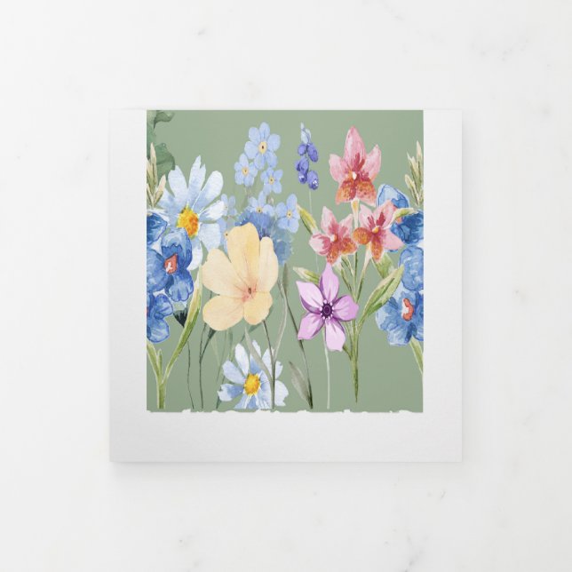 Invitación a la boda triplemente de flor silvestre (Foto de portada)