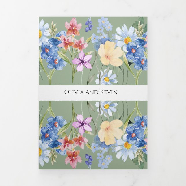 Invitación a la boda triplemente de flor silvestre (Foto de portada)