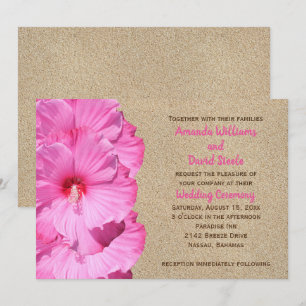 Invitación a la boda tropical (arena de playa y ro
