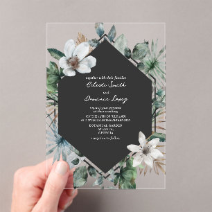 Invitación a la boda tropical botánica