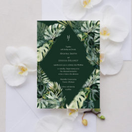 Invitación a la boda tropical, botánica de Moody