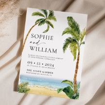 Invitación a la boda tropical costera
