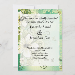 Invitación a la boda tropical de flores