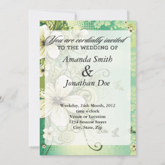 Invitación a la boda tropical de flores
