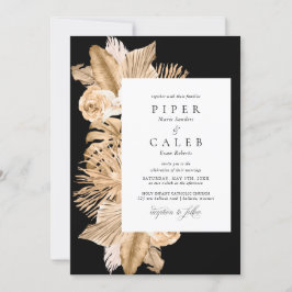 Invitación a la Boda Tropical de Grasa Seca con Or
